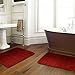 Luxor Linens - Memory Foam Bath Mat (17 x 25 inch) - Giovanni Line - Luxurious, Super Soft & Absorbent with Anti-Slip Backing - Available in a Wide Variety of Colors (2-Piece Set, Wine)