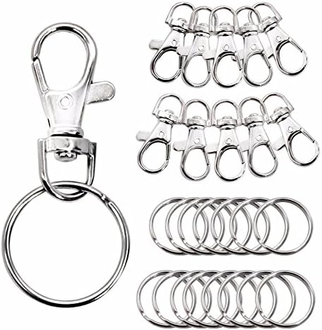 120 Pieces Metal Swivel Clasps Lanyard Snap Hook Lobster Claw Clasps with Key Chain Rings
