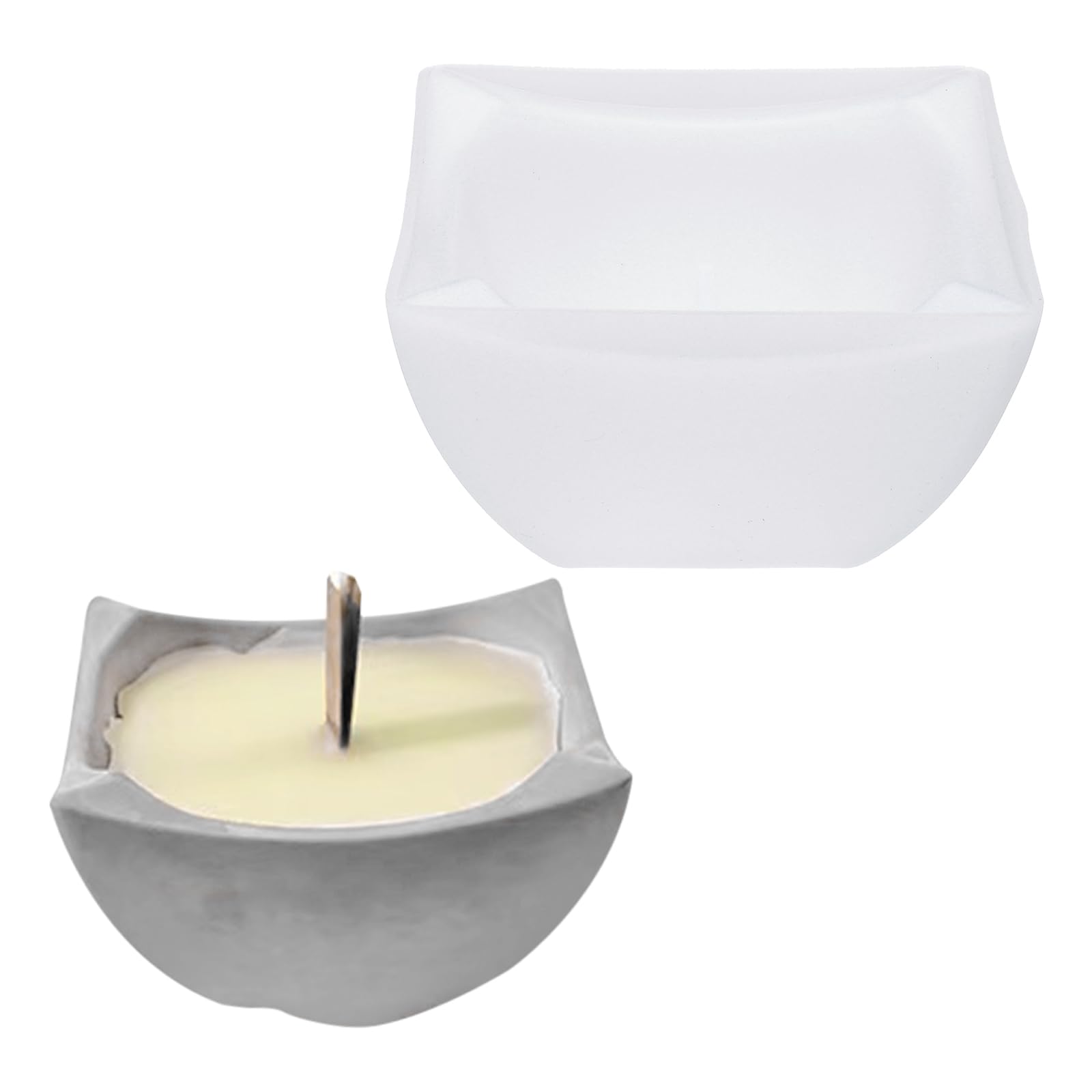 PATIKIL Silicone Mould Pot, 4.3x2.6 Inch Concrete Flower Pot Moulds for DIY Succulent Planter Candle Pen Holder Mould, White