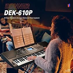 Donner Keyboard Piano, 61 Key Piano Keyboard, Force
