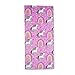 YIFONTIN Beach Towel for Kids Velvet Terry Blanket Throw 24x48 inches 100% Cotton for Bath Swimming Travel Camping and Picnic, Unicorn Pink.