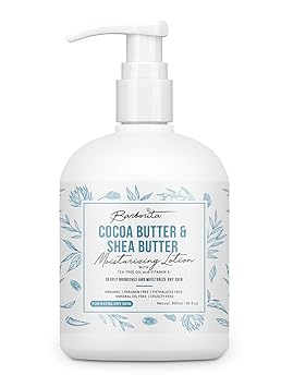 Barborita cocoa butter and shea Butter Deep Moisturizing lotion with Alovera Almond oil and vitamin for Extra Dry skin suitable for face and Body Chemical Free Paraben free 300ml