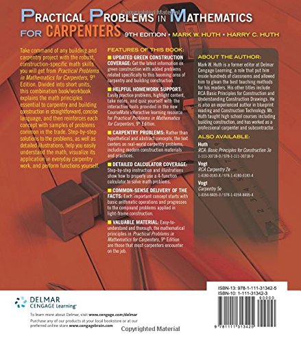 Practical Problems In Mathematics For Carpenters Huth Mark 9781111313425 Books Amazon Ca