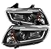 ZMAUTOPARTS LED DRL Tube Projector Headlights Headlamps Black Compatible with 2011-2014 Charger