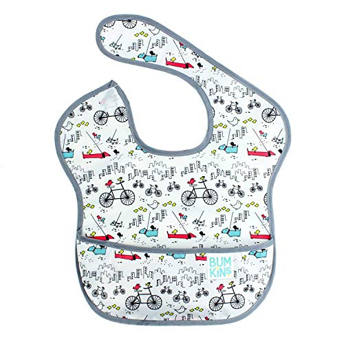 Bumkins SuperBib, Baby Bib, Waterproof, Washable, Stain and Odor Resistant, 6-24 Months - Urban Bird