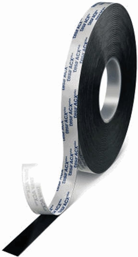 Tesa 7078 ACX Plus Pure Acrylic Constructive Bonding Tape, 20 yard Length, 11/32" Width, 78 mil Thick, Black (Pack of 1)