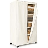 Formosa Covers Storage Shelving Unit Cover, fits Wire Racks 48"Wx18"Dx72"H Dustproof Protection for Your Garage, Patio, Inventory, Kitchen, Garment Storage (NO Shelf, Off White)