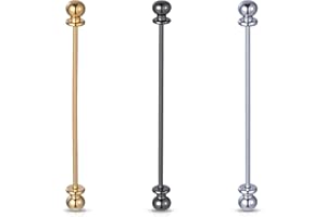 Classicseali 3pcs Collar Pins for Men, Brass Ball Collar Bars for Men Dress Shirts, Clasp Lapel Stick Brooch for Wedding & Business, Silver, Golden, Black