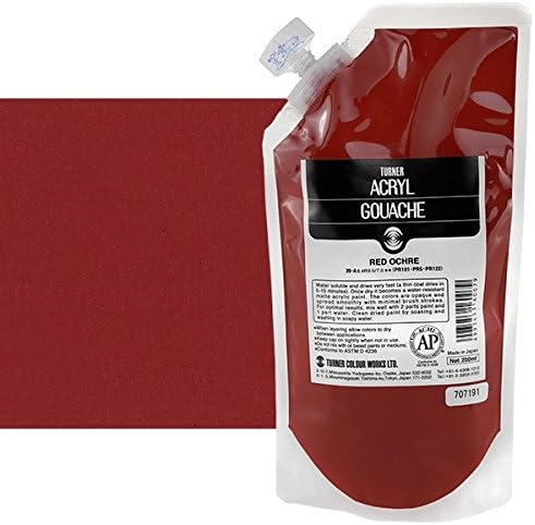 Turner Colour Works Acryl Gouache Artist Acrylic Paint - Single 250 ml Pouch - Red Ochre