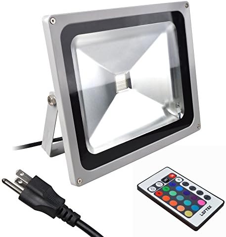 30W Security RGB LED Floodlight- Waterproof Super Bright High Powered Spotlight with 16 Changing Colors and 4 Modes, Indoor and Outdoor Use