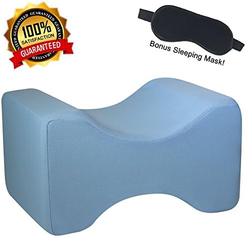 Knee Pillow for Side Sleepers - Multi-Functional Use - for Lower Back Pain, Hip, Leg, Spine Alignment, Pregnancy &amp; Sciatic Nerve Pain Relief with Washable Cover &amp; Bonus Sleeping Mask
