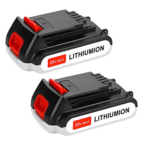 Happy Bean 2 Pack 20v 2600mah Li-Ion Replacement Battery for Black&Decker LBXR20 LB20, LBX20 Cordless Tool Battery