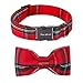 Unique style paws Christmas Dog and Cat Collar with Bow Pet Gift Adjustable Soft and Comfy Bowtie Collars for Small Medium Large Dogs