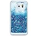 Urberry Galaxy S7 Case, Floating Bling Glitter Sparkle Case for Samsung Galaxy S7 with a Screen Protector (Blue)