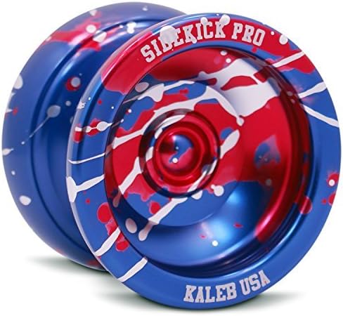 Blue Red Silver Splashes Yo-Yo Professional Aluminum Sidekick Pro YoYo by Sidekick Yoyo