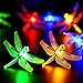 Solar Outdoor Christmas String Lights by ApexPower, 8 Modes 20LED Dragonfly Waterproof Light for Garden, Yard, Home, Landscape, and Holiday Decorations(Multicolored)