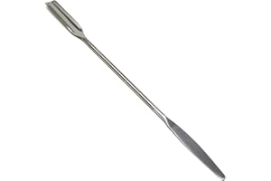 Stainless Steel Double Ended Micro Lab Spatula Sampler, Semi Circle Scoop Spoon & Tapered Arrow End, 9" Length