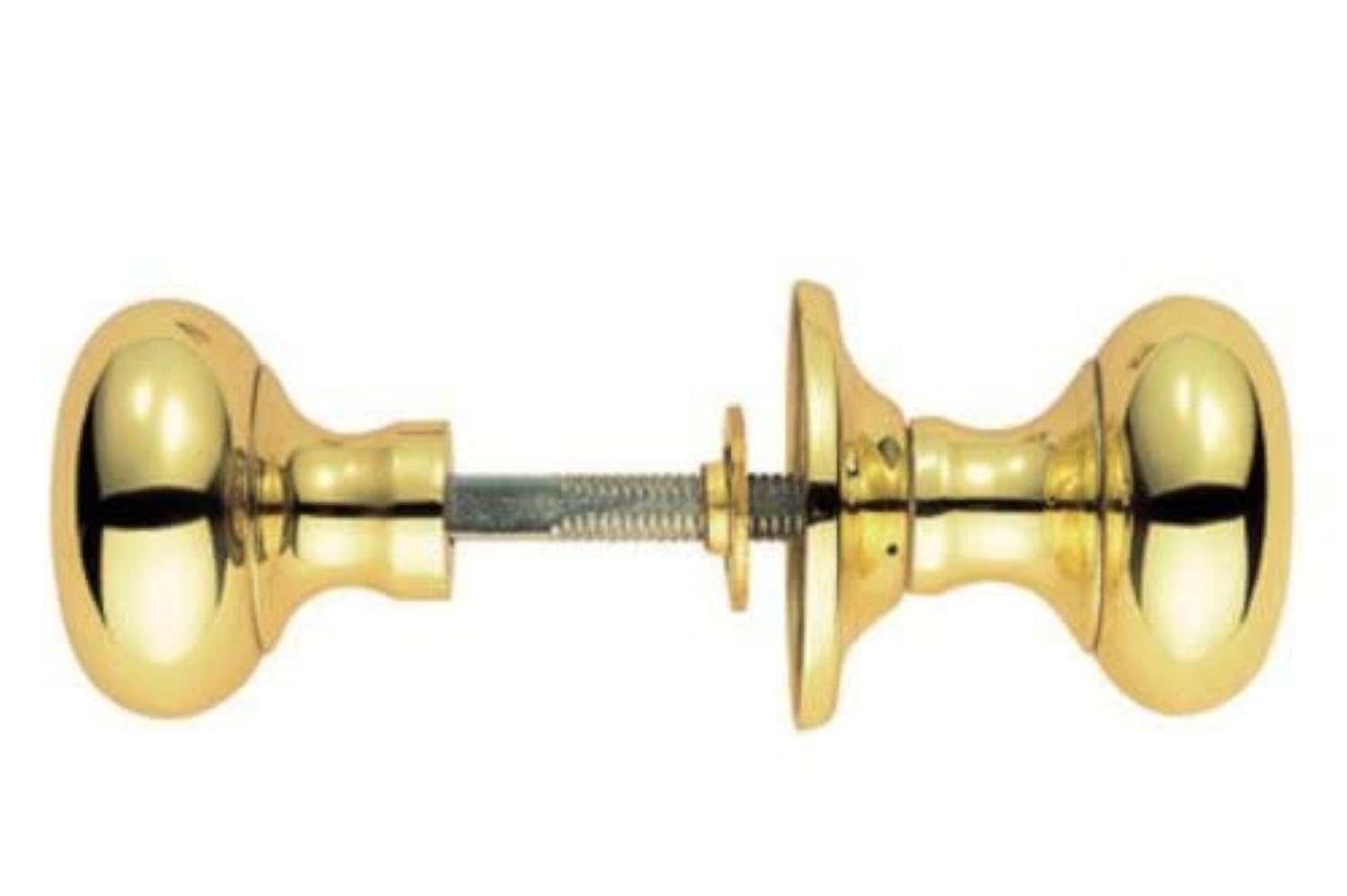 DISCOUNT HARDWARE UK Polished Brass and Chrome Victorian Mushroom Rim Door Knobs 50mm (Brass)