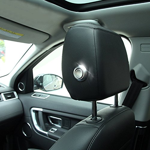 HIGH FLYING Seat Headrest Switch Button Ring Decor 4pcs ABS For Jaguar F-Pace X761 XF X260 2016-2018 XE X760 2015-2017 For Range Rover Velar 2017 2018