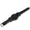 Onthelevel Leather Cuff Watch Strap 18mm 20mm 22mm Vintage Genuine Leather Watch Band with Mat for Men Women