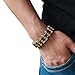 COOLSTEELANDBEYOND Heavy and Study Mens Fancy Bike Chain Bracelet Stainless Steel Silver Gold Black Tri-tone High Polished