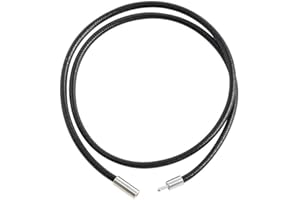 Black PU Rope Necklace 45cm - Cord with Clasp for DIY Pendant Jewelry Making, Adjustable Chain String Accessory