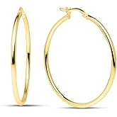 Charmsy 925 Sterling Silver Hoop Earrings for Women | 14K Gold-Plated 2.5mm Tube Classic Hoop Earrings | Women's Click-Top Earring Hoops | Size 15/20/25/40MM