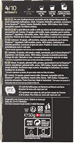 Café Royal Vanilla Flavoured Edition, 50 Nespresso kompatible Kapseln, 5er Pack (5 x 10 Kaffeekapseln) – Bild 3