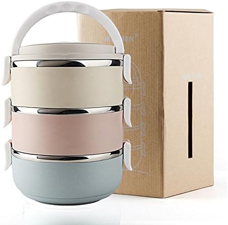 3 Tier Stainless Steel Metal Bento Lunch Box Insulated Thermal Food Containers