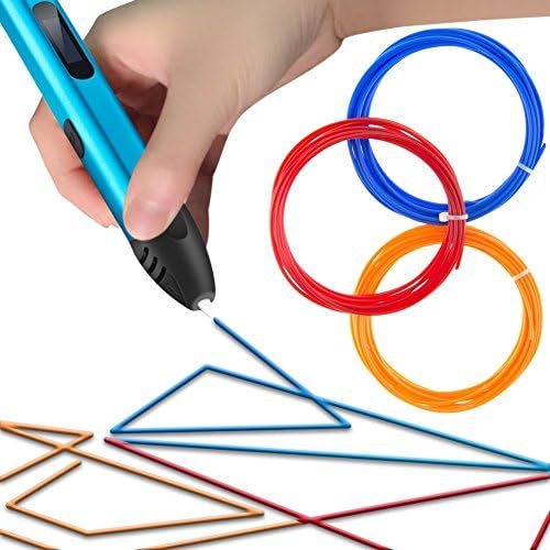 3D Printing Pen, Upgrade Intelligent 3D 3D Doodle Pen, 3D Pen with Low Temperature Safety Holder, 3D Pencil for 3D Arts &amp; Crafts Drawing and Doodling with Free PLA Filament (Blue)