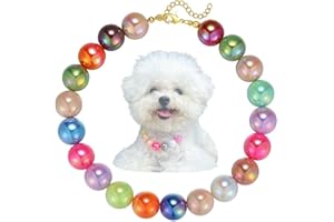 Kepudengen Dogs necklace,Pet Fashion Necklace, Colorful Beaded Necklace,Pet Jewelry,Vibrant Candy-Colored Pet Jewelry Necklace for Cats and Dogs