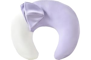 ESEN Nursing Pillow with Removable Cover, Ergonomic Breastfeeding Pillow Large Size for Nursing Mother Support Bottle Feeding and Breastfeeding - White Pillow Insert - Purple Cover