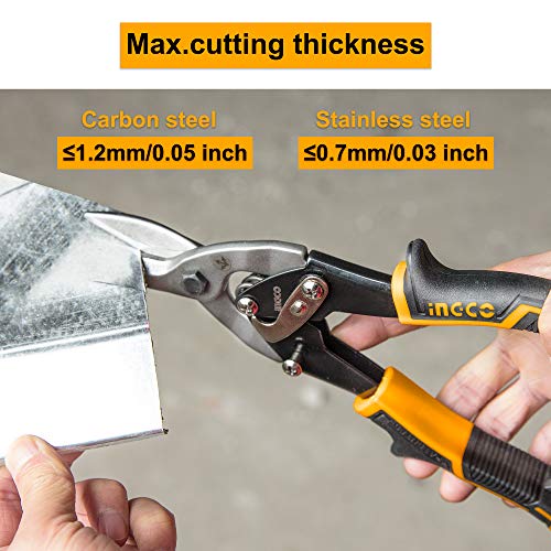 INGCO 3 Pack Aviation Tin Snips Set Left Right Straight Offset Tin