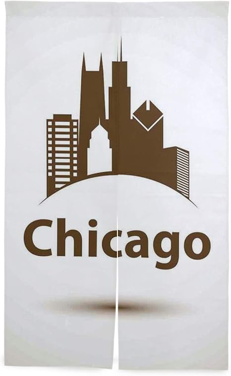 Amazon Eilanna 間仕切りカーテン Usaシティオールドファッションドアーバンイントーンレトロポスターデザイン おしゃれ 間仕切り遮光 飾り付け 装飾 玄関 キッチン リビング 店 出入り口 突っ張り棒付き 86 143cm のれん オンライン通販