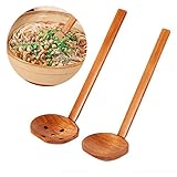 GOOTRADES Set Of 2 Kitchen Utensils Ramen Special Spoon Wooden Hot Pot Spoons Ladle Strainer,21.5 Cm/8.5''