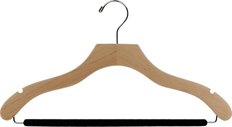 The Great American Hanger Company Wavy Wood Suit Hanger W Velvet