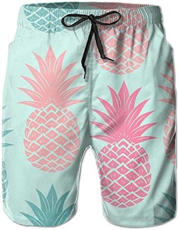 HUDEWDS23 New Colored Pineapples Summer Suit Men's Beach Pants With Pockets