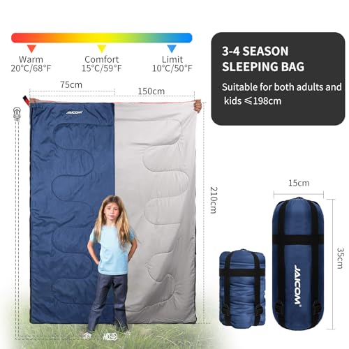 JAICOM Ultralight Sleeping Bag - Compact Down Single Camping & Hiking Sleeping Bags for Adults and Children