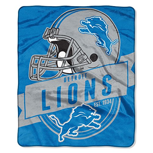 Officially Licensed NFL Detroit Lions "Grand Stand" Plush Raschel Throw