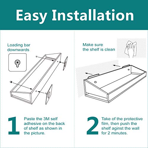 Vdomus Acrylic Bathroom Shelves, Acrylic Shelf Transparent Wall Mounted