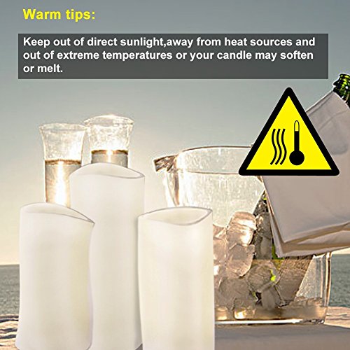 AMAGIC Set of 6 Battery Operated Candles White （H 4" 5" 6" 7" 8" 9" x D 3"）- Real Wax Flameless Candles Bulk with Remote & Timer - Led Candles Flameless Pillar (AA Batteries not Included) - Thumbnail 6