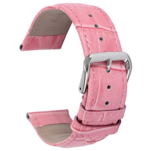 Top-Grade Genuine Leather Watch Bands Replacement Watch Strap with Premium Stainless Mental Clasp Buckle