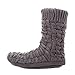 Noble Mount Men's Thick Basket Weave No-Skid Slipper Socks - Grey - L/XL
