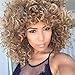 ELIM Curly Wigs for Black Women Short Blonde Hair Wig African American Womens Full Kinky Wig Synthetic Heat Resistant Natural Looking Wigs Z124