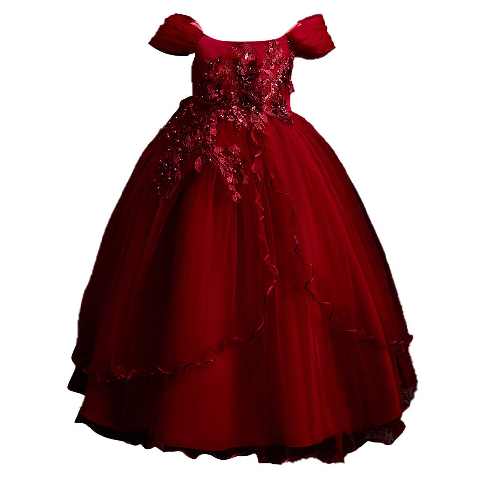 si rosa girls lovely red applique sleeveless gown