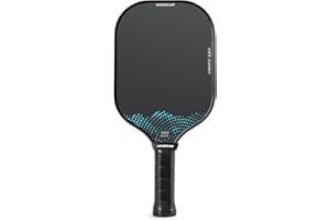 VINSGUIR Pickleball Paddle, 16MM Carbon Fiber Pickleball Paddle with Longer Handle, Elongated Paddle with Grit Face/Raw Carbon Fiber Surface/Thermoformed, Spin & Control Paddles for Advancer