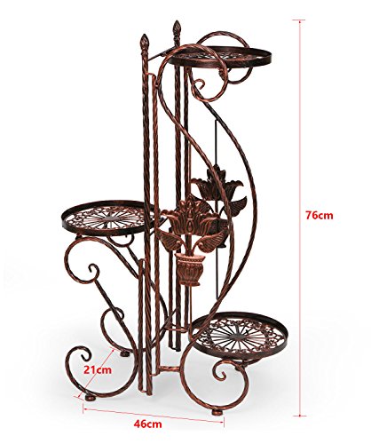 YP 3 Tier Indoor Outdoor Herb Flower Plant Planter 3 Pots Pot Flower Stand Stands with Modern S Style for decorate your balcony, sitting room, porch, office, coffee shop, restaurant, hotel and more