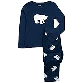 Leveret Kids & Toddler Pajamas Boys Girls 2 Piece Pjs Set Cotton Top & Fleece Pants Sleepwear (2-14 Years)