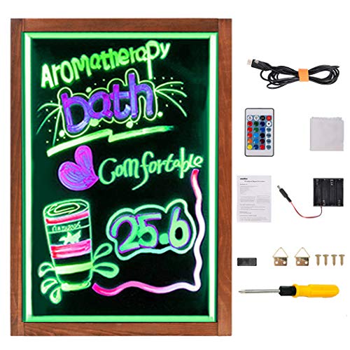 image for LUVODI LED Message Writing Board 22 x 14 Inch Neon Sign Chalkboard wit