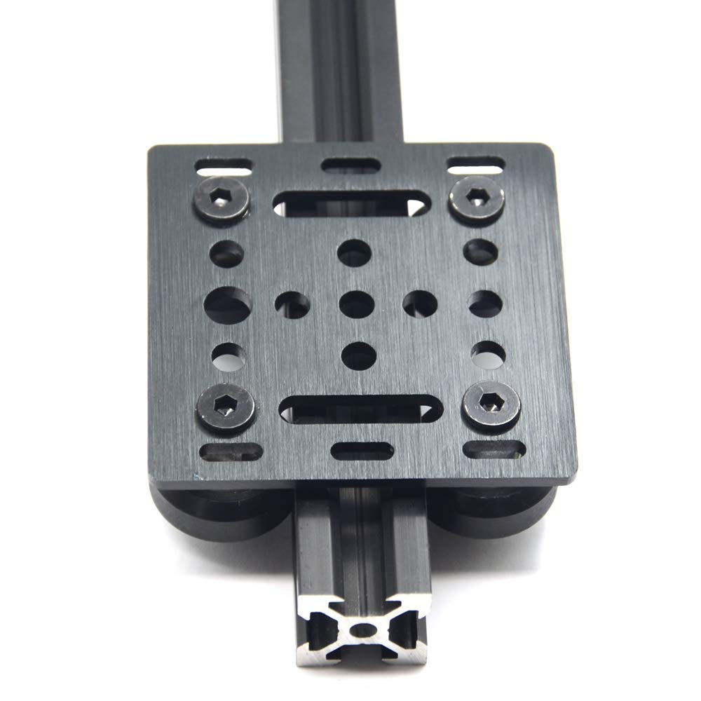 Zeberoxyz Big V Wheel with Plate for 2020V-Slot Aluminum Profile 3D Printer Accessories Parts Set for CNC Kossel Black Wheel (Big Pulley Wheels)